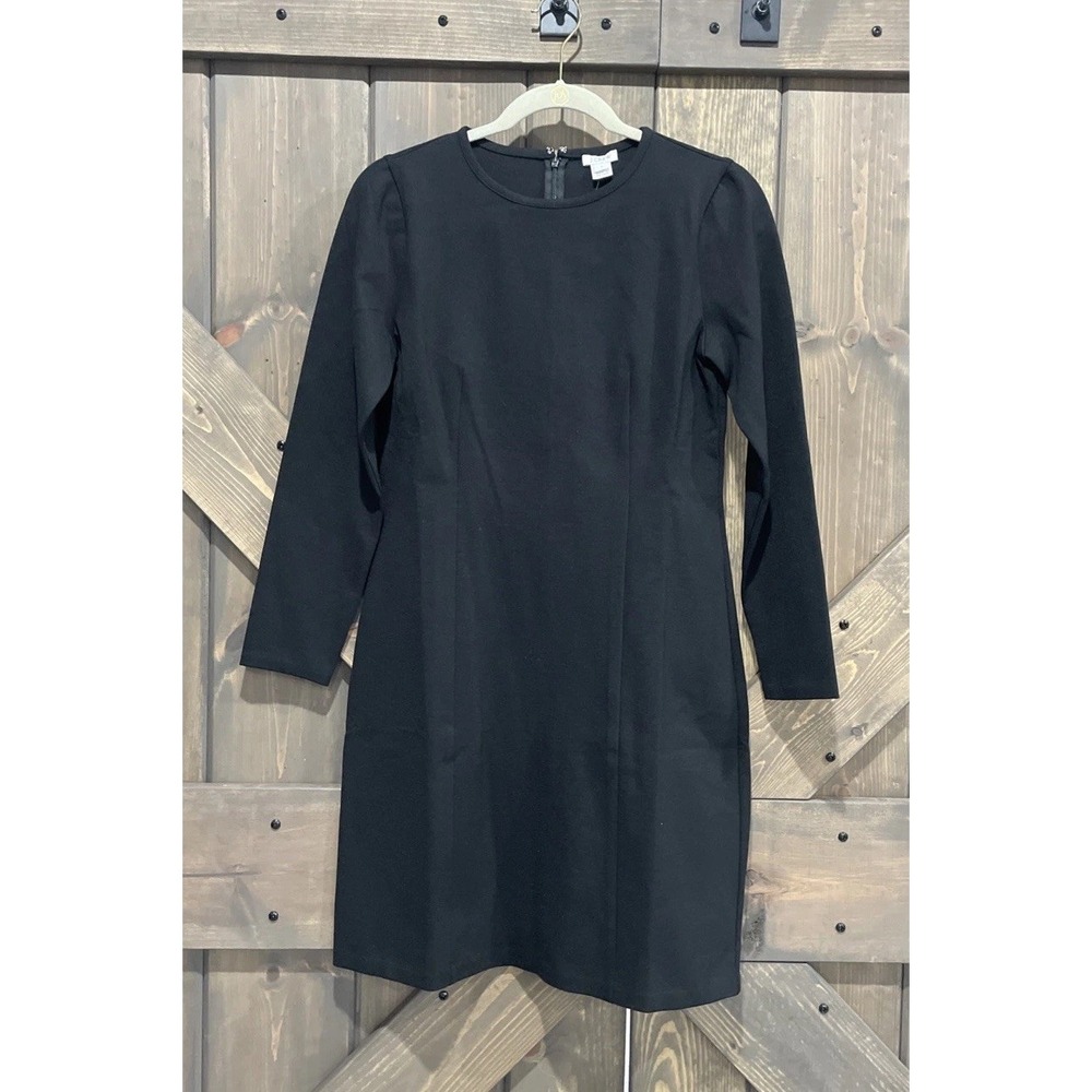 J.CREW Zip ponte Black Long Sleeves‎ Career Classic Evening Dress Women's 6 NWT